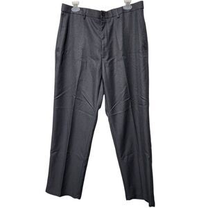Haggar Cool 18 Dress Pants Mens Size 36x29 Dark Gray Color Expandable Waist